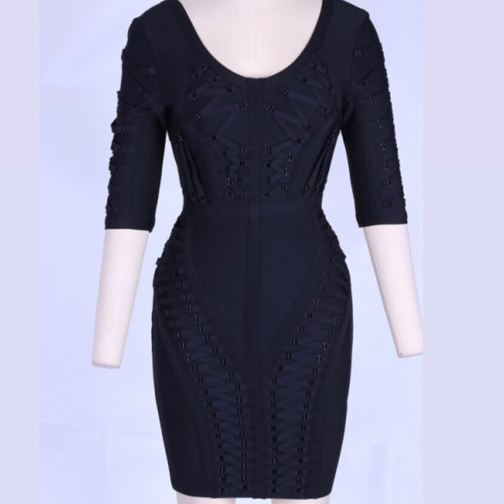 Luxe Designer Bandage Cocktail Dress